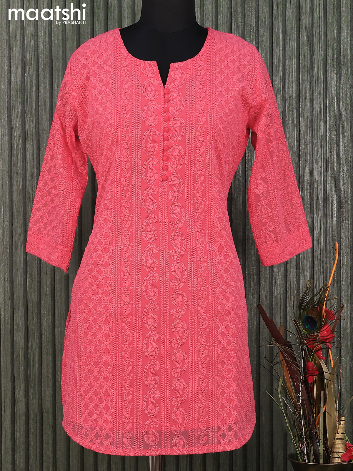 Chikan kurti neck design best sale