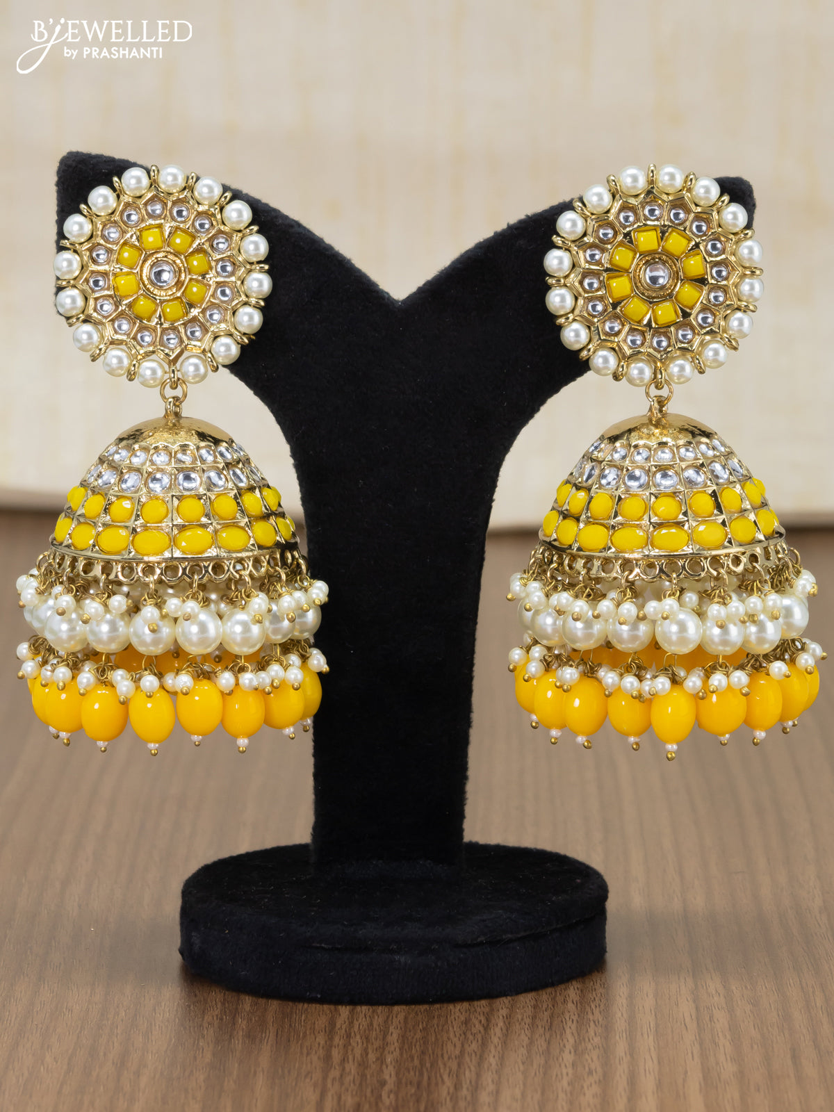 Yellow jhumka sale