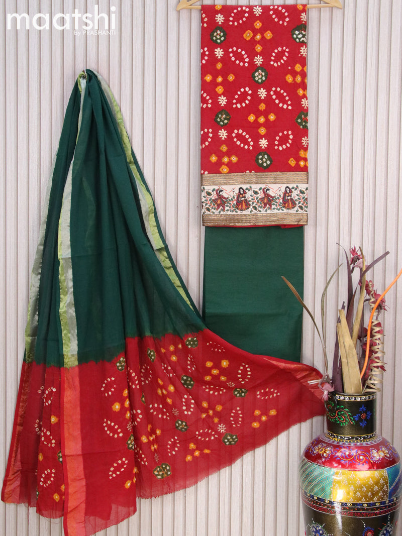 Dress material outlet with bandhani dupatta