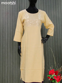 Rayon readymade kurti sandal with embroidery sequin work neck pattern without pant