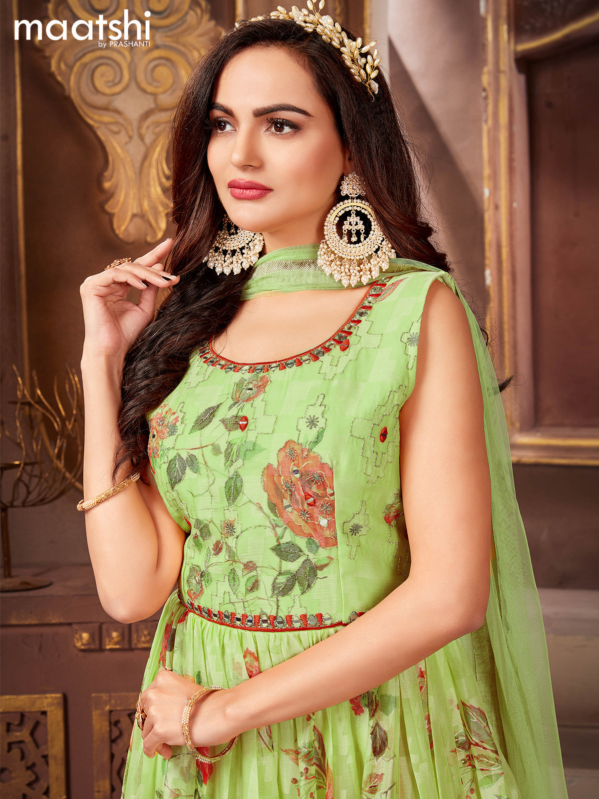 Floral design anarkali dresses best sale