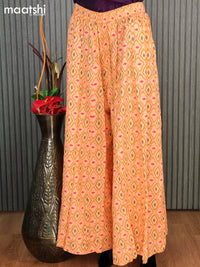 Cotton elephant palazzo pant pale orange with allover butta prints - free size