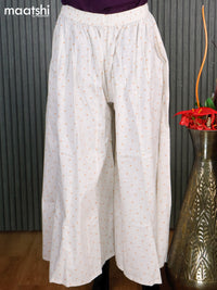 Cotton elephant palazzos pants cream with allover butta prints - free size