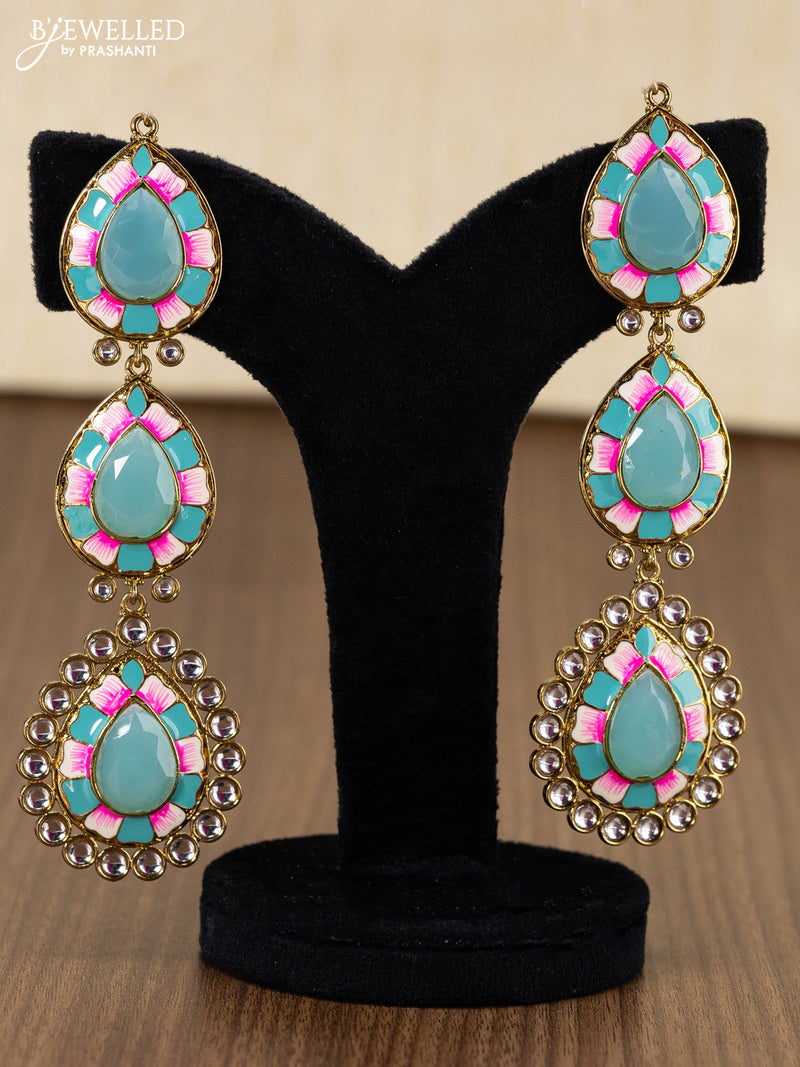 Teal Blue Color Amrapali Earrings (AMPE301TBLU)