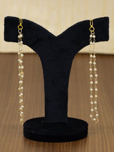 Light weight chandbali black minakari earrings with pearl maatal