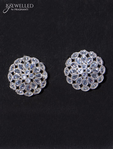 Light weight floral design earrings with cz stone