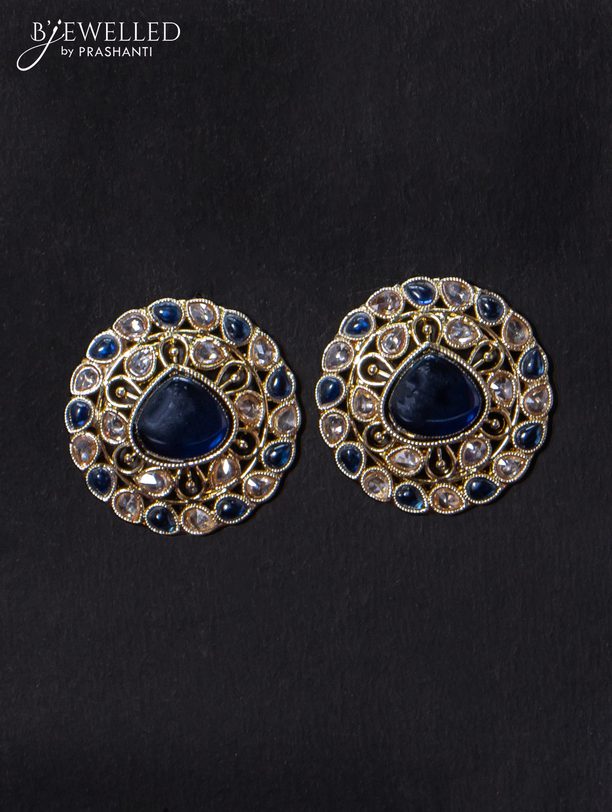 Light weight earrings with cz and sapphire stone