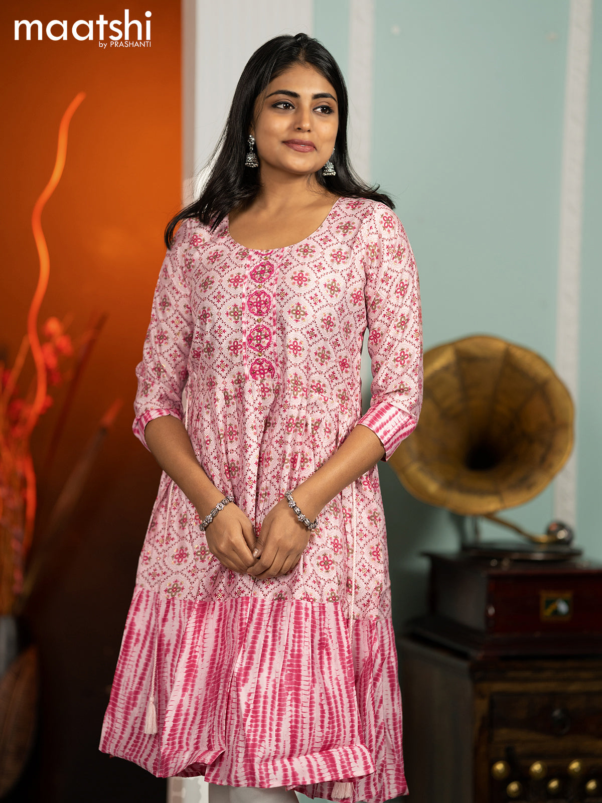 Buy Pink Rayon Slub Floral Boat Asymmetric Dress For Women by Pasha India  Online at Aza Fashions.