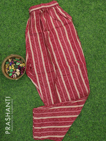 Modal readymade kurti pastel maroon shade with allover butta prints & beaded neck pattern and straight cut pant